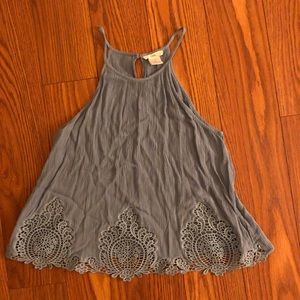 Blue crochet tank
